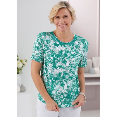 Witt Rundhalsshirt smaragd-weiß-bedruckt 54 female Witt Rundhalsshirt smaragd-weiß-bedruckt 54 female