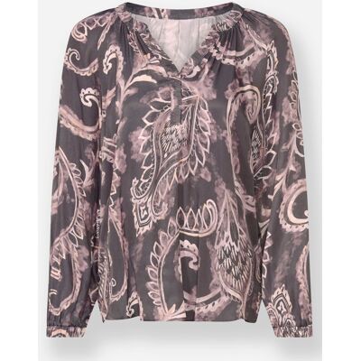 heine Druckbluse anthrazit-mauve-bedruckt 40 female heine Druckbluse anthrazit-mauve-bedruckt 40 female