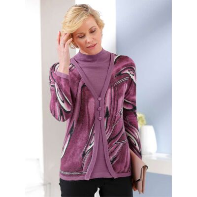 Witt 2-in-1-Pullover violett-marine-gemustert 40 female Witt 2-in-1-Pullover violett-marine-gemustert 40 female