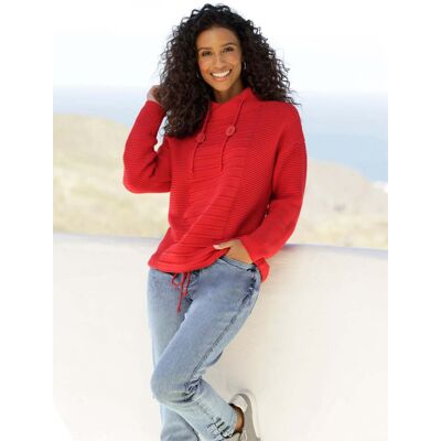 heine Stehkragenpullover rot-meliert 50 female heine Stehkragenpullover rot-meliert 50 female