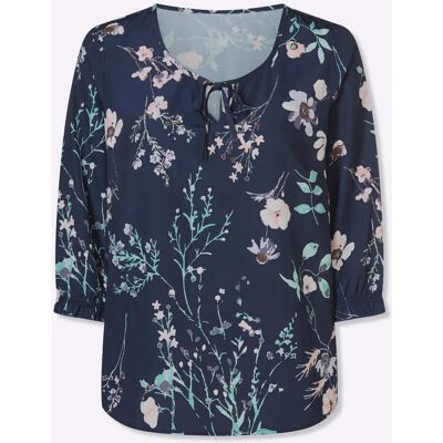 Witt Schlupf-Bluse marine-hellrosé-bedruckt 44 female Witt Schlupf-Bluse marine-hellrosé-bedruckt 44 female