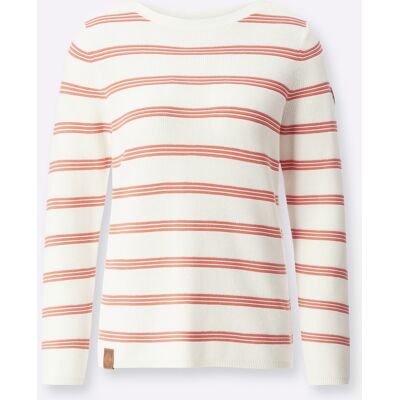 Witt Pullover papaya-ecru-geringelt 54 female Witt Pullover papaya-ecru-geringelt 54 female
