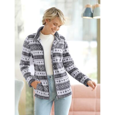Witt Fleecejacke ecru-anthrazit-bedruckt 54 female Witt Fleecejacke ecru-anthrazit-bedruckt 54 female
