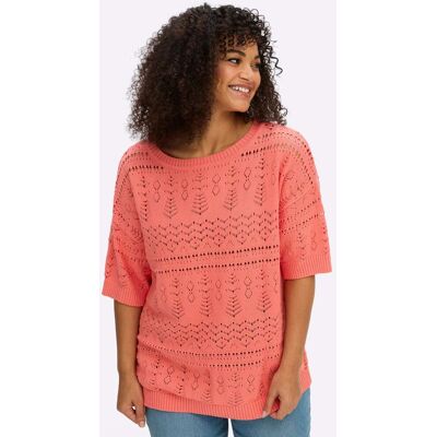 sheego Kurzarmpullover koralle 56/58 female sheego Kurzarmpullover koralle 56/58 female