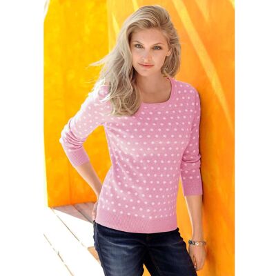 Witt Strickpullover rosé-weiß-getupft 46 female Witt Strickpullover rosé-weiß-getupft 46 female