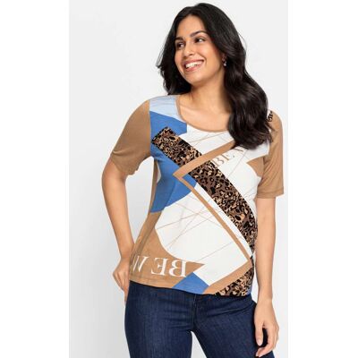 Witt Kurzarmshirt camel-ecru-bedruckt 40 female Witt Kurzarmshirt camel-ecru-bedruckt 40 female