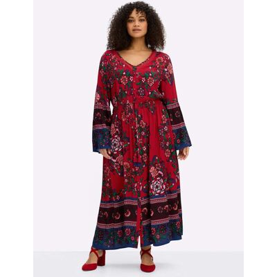 sheego by Joe Browns Maxikleid rot-burgund-gemustert 40 female sheego by Joe Browns Maxikleid rot-burgund-gemustert 40 female
