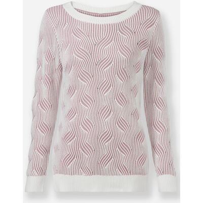 Witt Jacquardpullover mauve-ecru-gemustert 54 female Witt Jacquardpullover mauve-ecru-gemustert 54 female