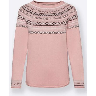 Witt Norwegerpullover rosé-gemustert 54 female Witt Norwegerpullover rosé-gemustert 54 female