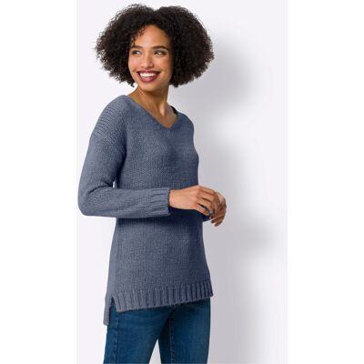 heine V-Ausschnitt-Pullover rauchblau-meliert 46 female heine V-Ausschnitt-Pullover rauchblau-meliert 46 female