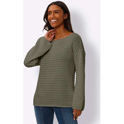 heine Ajourpullover khaki 36 female heine Ajourpullover khaki 36 female