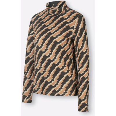 Witt Rollkragenshirt graphit-camel-gemustert 42 female Witt Rollkragenshirt graphit-camel-gemustert 42 female