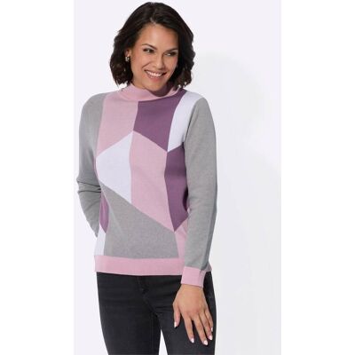 Witt Pullover rosé-violett-gemustert 54 female Witt Pullover rosé-violett-gemustert 54 female