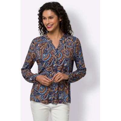 heine Druckbluse cognac-aqua-bedruckt 40 female heine Druckbluse cognac-aqua-bedruckt 40 female