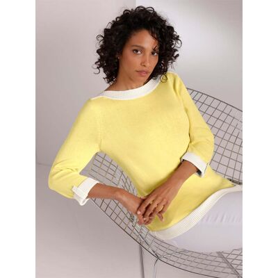 CREATION L PREMIUM 3/4-Arm-Pullover zitrone 40 female CREATION L PREMIUM 3/4-Arm-Pullover zitrone 40 female