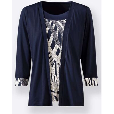 Witt 2-in-1-Shirt marine-ecru-bedruckt 42 female Witt 2-in-1-Shirt marine-ecru-bedruckt 42 female