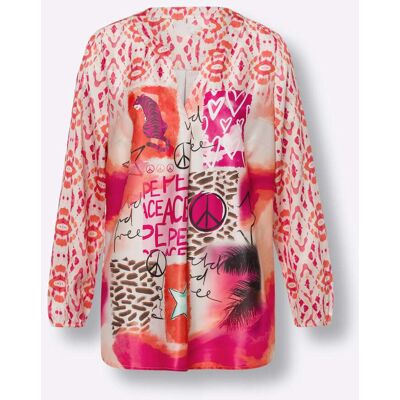 HEINE Modell 44 Aprikos-Orange Tierprint Bluse HEINE Modell 44 Aprikos-Orange Tierprint Bluse