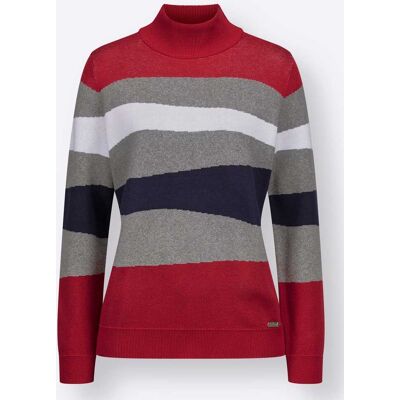 Witt Langarm-Pullover grau-rot-gemustert 36 female Witt Langarm-Pullover grau-rot-gemustert 36 female