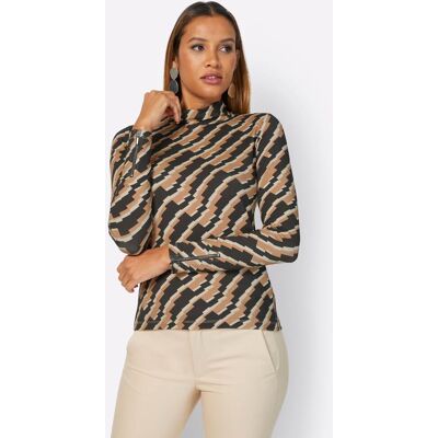 Witt Rollkragenshirt graphit-camel-gemustert 42 female Witt Rollkragenshirt graphit-camel-gemustert 42 female