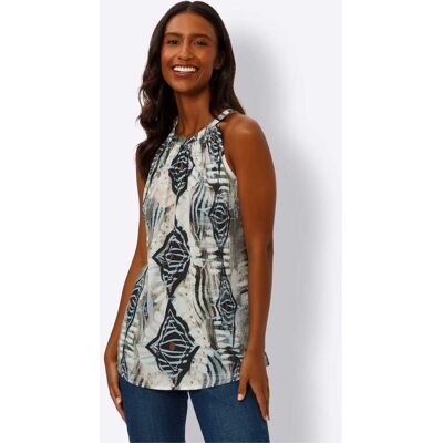 heine Druckbluse sand-hellblau-bedruckt 50 female heine Druckbluse sand-hellblau-bedruckt 50 female