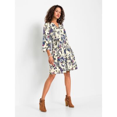 Witt Blumenkleid ecru-dunkelblau-bedruckt 54 female Witt Blumenkleid ecru-dunkelblau-bedruckt 54 female