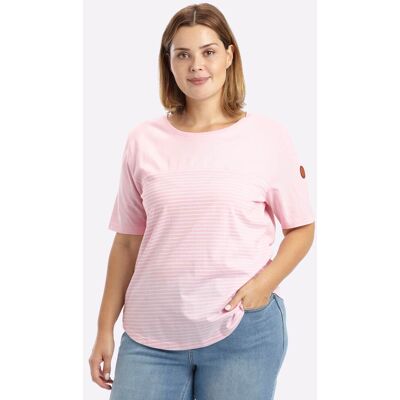 sheego Streifenshirt hellrosé-weiß-geringelt 44/46 female sheego Streifenshirt hellrosé-weiß-geringelt 44/46 female