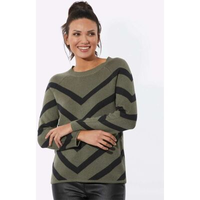 Witt Jacquard-Pullover khaki-schwarz-gemustert 46 female Witt Jacquard-Pullover khaki-schwarz-gemustert 46 female