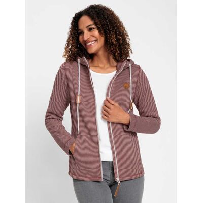 Witt Fleecejacke rotbraun-ecru-geringelt 36 female Witt Fleecejacke rotbraun-ecru-geringelt 36 female