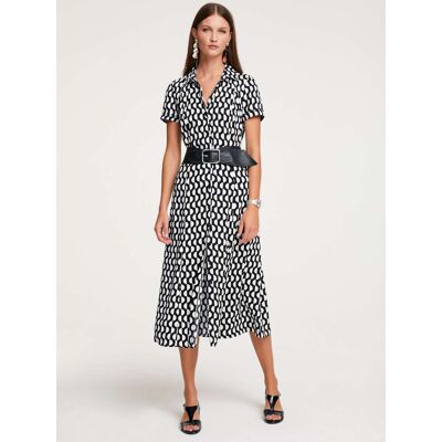 heine Druckkleid schwarz-ecru 46 female heine Druckkleid schwarz-ecru 46 female