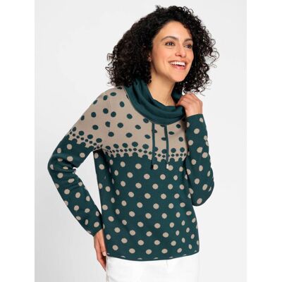 Witt Jacquard-Pullover petrol-beige-meliert 38 female Witt Jacquard-Pullover petrol-beige-meliert 38 female