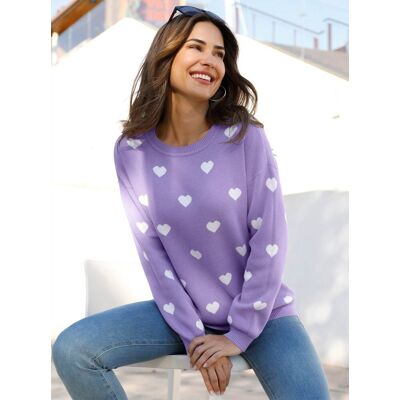 Witt Langarm-Pullover lavendel-weiß-gemustert 48 female Witt Langarm-Pullover lavendel-weiß-gemustert 48 female
