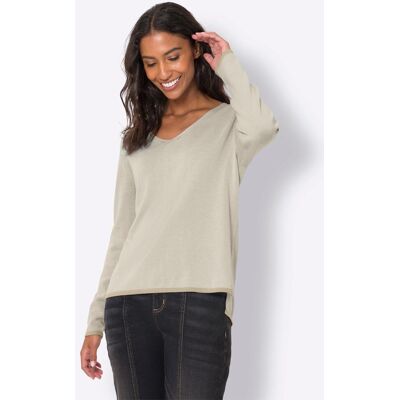 heine Feinstrickpullover ecru-sand-gemustert 42 female heine Feinstrickpullover ecru-sand-gemustert 42 female
