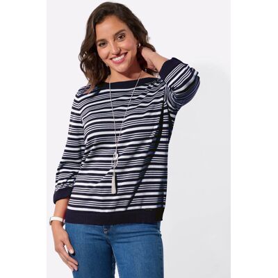 Witt Baumwollpullover marine-ecru-geringelt 36 female Witt Baumwollpullover marine-ecru-geringelt 36 female
