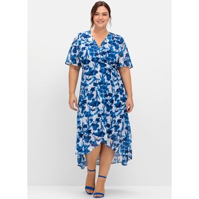 sheego Chiffonkleid kobalt-gemustert 42 female sheego Chiffonkleid kobalt-gemustert 42 female