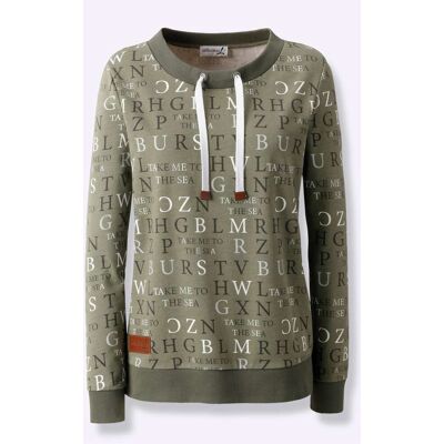 Witt Sweatshirt khaki-ecru-bedruckt 36 female Witt Sweatshirt khaki-ecru-bedruckt 36 female