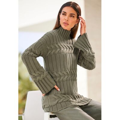 heine Stehkragenpullover khaki 42 female heine Stehkragenpullover khaki 42 female