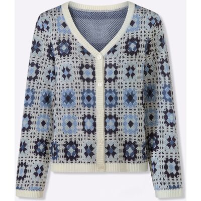 Witt Cardigan ecru-jeansblau-gemustert 38 female Witt Cardigan ecru-jeansblau-gemustert 38 female