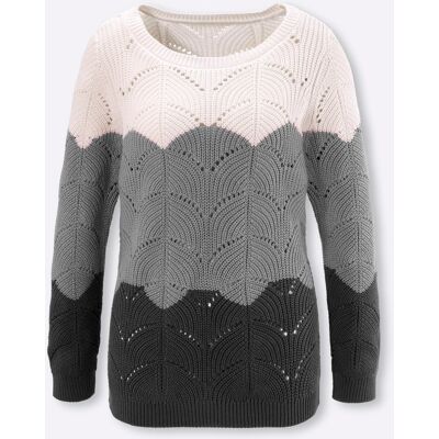 Witt Ajourpullover anthrazit-ecru-gemustert 44 female Witt Ajourpullover anthrazit-ecru-gemustert 44 female