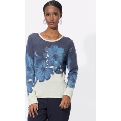 Witt Feinstrickpullover champagner-jeansblau-bedruckt 42 female Witt Feinstrickpullover champagner-jeansblau-bedruckt 42 female