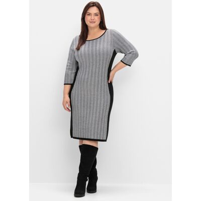 sheego Strickkleid schwarz-weiß 40 female sheego Strickkleid schwarz-weiß 40 female