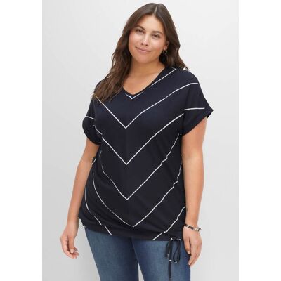 sheego Streifenshirt nachtblau-weiß 44/46 female sheego Streifenshirt nachtblau-weiß 44/46 female