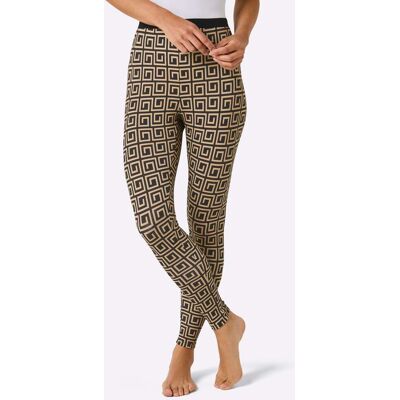 CREATION L PREMIUM Modal-Leggings schwarz-camel-bedruckt 52/54 female CREATION L PREMIUM Modal-Leggings schwarz-camel-bedruckt 52/54 female