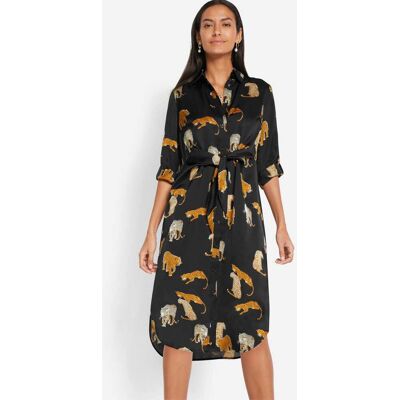 Witt Hemdblusenkleid schwarz-ocker-bedruckt 40 female Witt Hemdblusenkleid schwarz-ocker-bedruckt 40 female