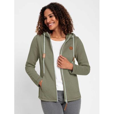 Witt Fleecejacke oliv-ecru-geringelt 38 female Witt Fleecejacke oliv-ecru-geringelt 38 female