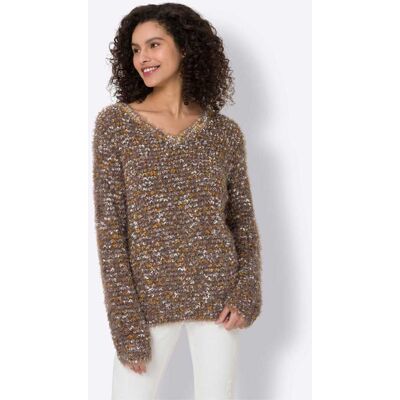 heine Strickpullover braun-ocker-meliert 40 female heine Strickpullover braun-ocker-meliert 40 female