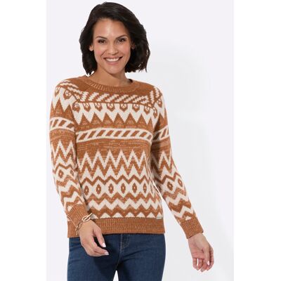 Witt Norwegerpullover elfenbein-cognac-gemustert 46 female Witt Norwegerpullover elfenbein-cognac-gemustert 46 female