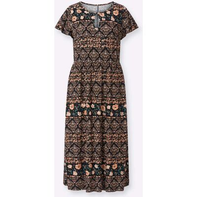Witt Jerseykleid papaya-schwarz-bedruckt 38 female Witt Jerseykleid papaya-schwarz-bedruckt 38 female
