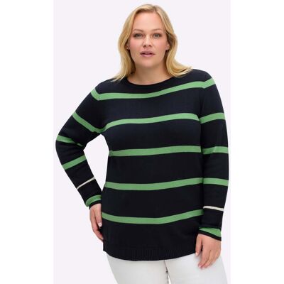sheego Pullover tiefblau-apfel-geringelt 56/58 female sheego Pullover tiefblau-apfel-geringelt 56/58 female