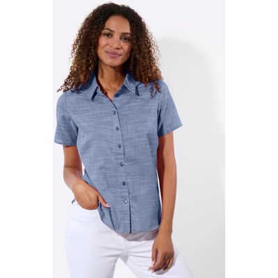 Witt Kurzarm-Bluse jeansblau-weiß-gemustert 48 female Witt Kurzarm-Bluse jeansblau-weiß-gemustert 48 female