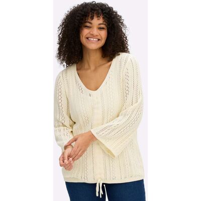 sheego Ajourpullover champagner 40/42 female sheego Ajourpullover champagner 40/42 female